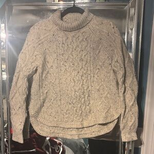 Madewell Speckled Cream Turtleneck Sweater